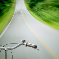 bicycle on an asphalt road