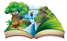 A Storybook With An Image Of The Gift Of Nature