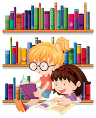 Aufkleber - Two friends reading