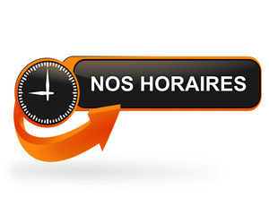 Sticker - nos horaires sur bouton web design orange