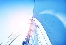Sail On Blue Sky Background