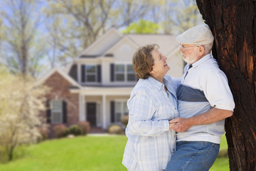 Wall Mural - Happy Senior Couple in Front Yard of House