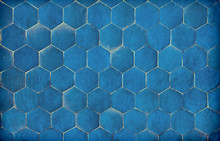 Dark Blue Hexagonal Blue Tiles