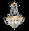 chandelier with crystal pendants on the black