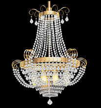 Chandelier With Crystal Pendants On The Black