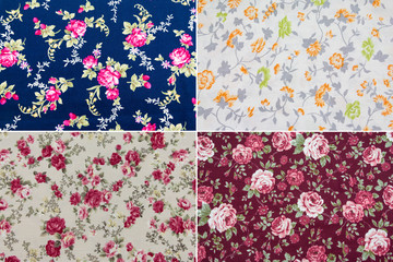 fabric retro pattern with floral ornament