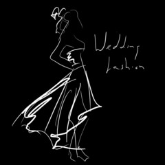 Wall Mural - Concept bride women in wedding dress, fashion sketch