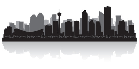 Wall Mural - Calgary Canada city skyline vector silhouette