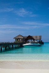 Canvas Print - Jetty to a untouched beach