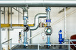 equipment and piping industrial gas boiler room