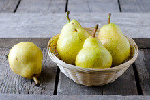 Fresh Pears In A Basket