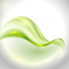 Aufkleber - Abstract gray waving background with green element