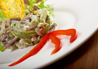 Canvas Print - Tasty salad of beef tongue