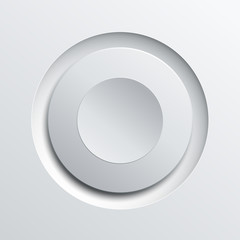 Poster - White circle plastic button background
