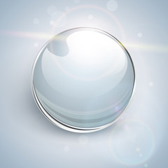 Poster - Glass ball  background, shiny and glossy