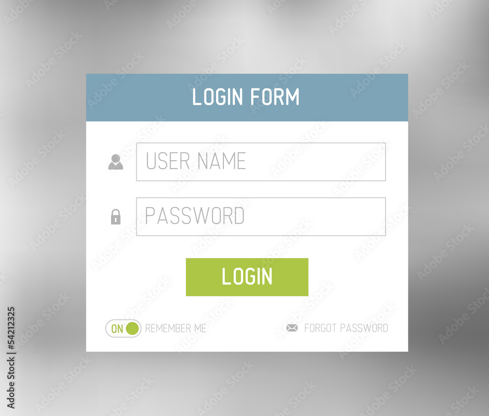 Vetor Vector login form template / design do Stock | Adobe Stock