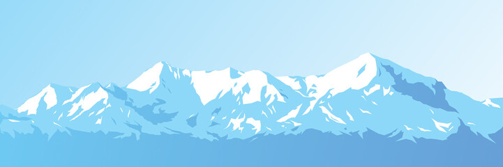 Wall Mural - mountains against the blue sky