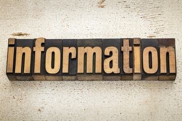 information word in wood type
