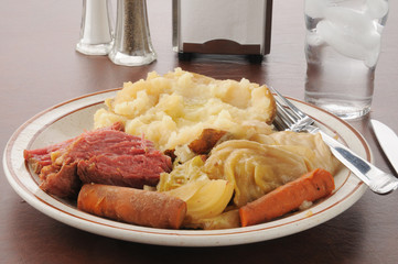 Wall Mural - Corned beef and cabbage