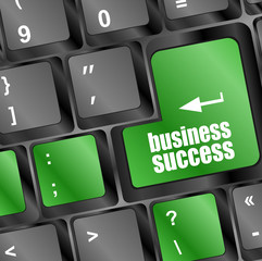Poster - business success button on computer keyboard key