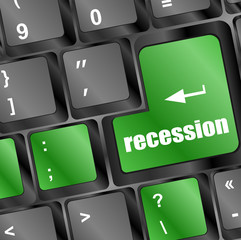 Poster - recession button on computer keyboard key