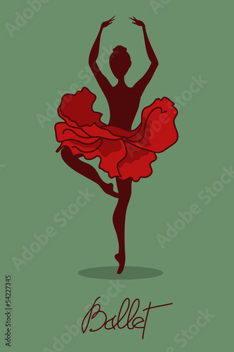 Obraz w ramie Illustration of ballet dancer