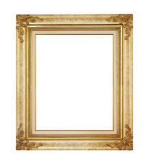 Wall Mural - vintage picture frame isolated on white background