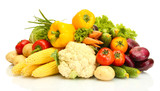 Fototapeta Kuchnia - Fresh vegetables isolated on white