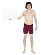© eldadcarin - Isolated Caucasian Adult Underwear Man Holding Sign