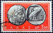 5th Century BC Coin (Athena's Head And Owl) (Greece 1963)