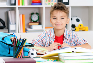 Boy doing homework