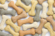 Background of bone shaped dog treat biscuits