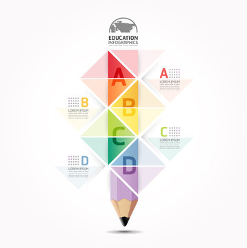 Abstract infographic Design Minimal style pencil  template / can