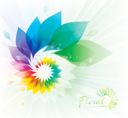 Poster - Abstract colorful floral swirl background.