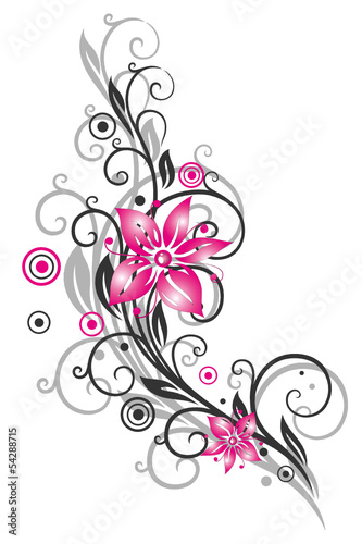 Blume Ranke Filigran Floral Schwarz Pink Buy This Stock Vector And Explore Similar Vectors At Adobe Stock Adobe Stock