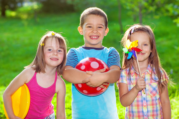 Kids in a summer park