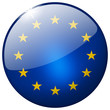 EU Round Glass realistic Button on white background