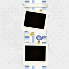 Blue Scrapbook Background - Place Your Photo And Text