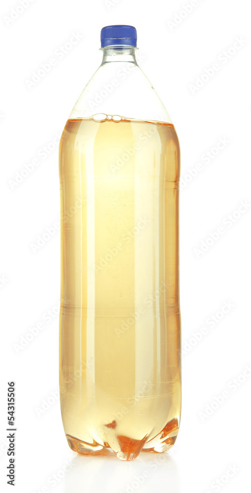 Bottle with tasty drink, isolated on white