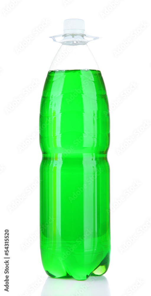 Bottle with tasty drink, isolated on white