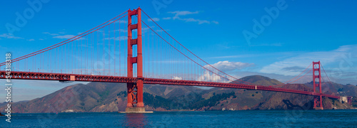 Fototapeta na wymiar Panoramic View of Golden Gate Bridge in San Francisco