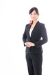 © taka - young asian businesswoman on white background