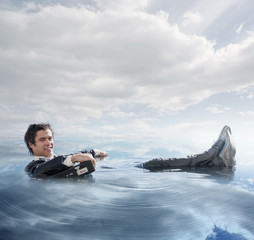 Poster - Businessman in the water