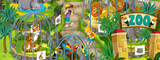 Cartoon zoo - amusement park - illustration