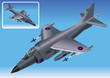 Detailed Isometric Vector Illustration of Sea Harrier Jet