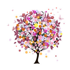 Wall Mural - Festive romantic tree