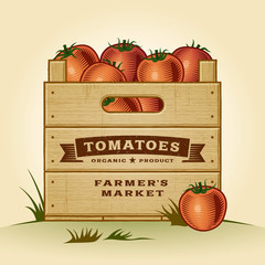 Wall Mural - Retro crate of tomatoes