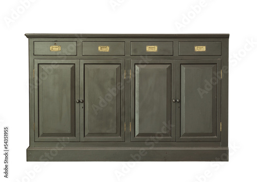 Fotografía Vintage wooden cabinet isolated on white background