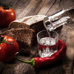 Vintage alcohol still life