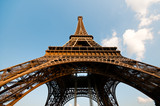 Fototapeta Paryż - Wide angle view of the Eiffel tower